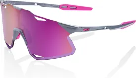 100% HYPERCRAFT Sport Performance Frameless Sunglasses (Gloss Light Grey - Purple Multilayer Mirror Lens)