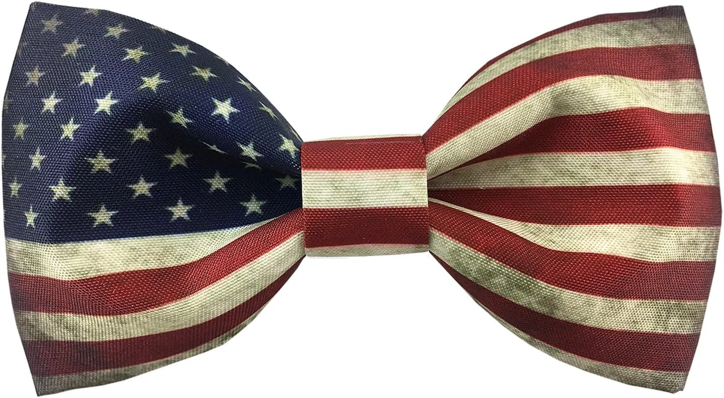 100% Satin Silk Mens Pre-tied Bowtie Stars Stripes American Flag Solid Bow Ties