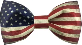 100% Satin Silk Mens Pre-tied Bowtie Stars Stripes American Flag Solid Bow Ties
