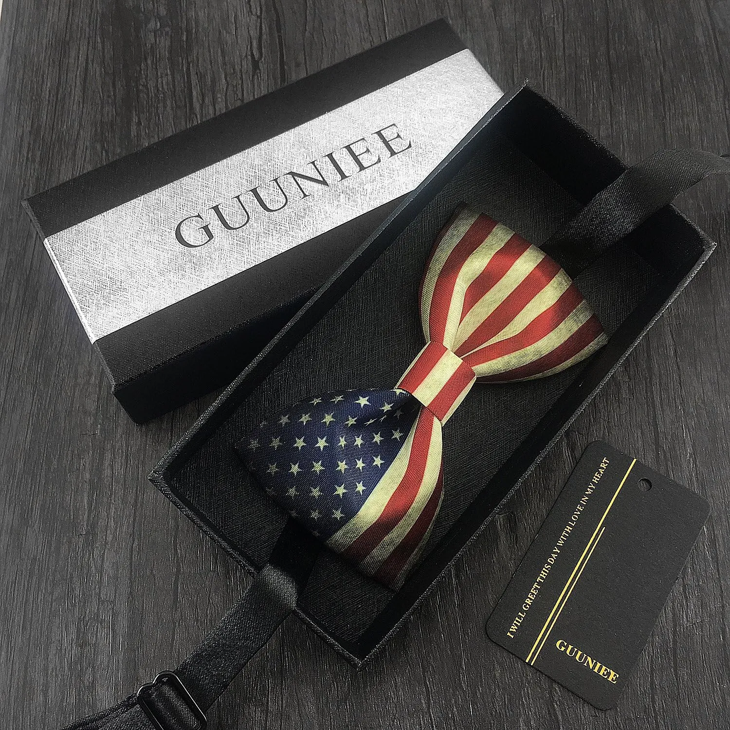 100% Satin Silk Mens Pre-tied Bowtie Stars Stripes American Flag Solid Bow Ties