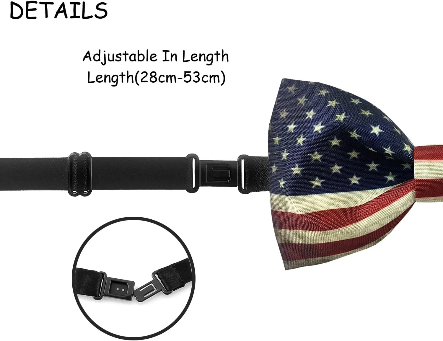 100% Satin Silk Mens Pre-tied Bowtie Stars Stripes American Flag Solid Bow Ties
