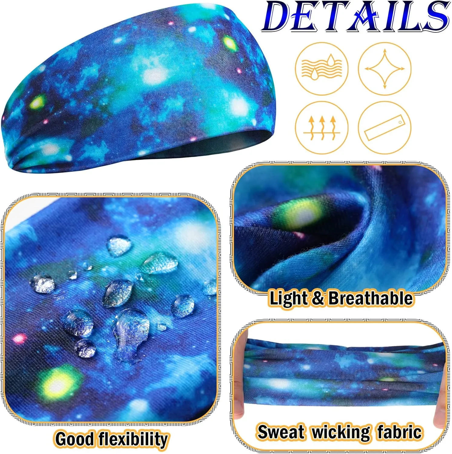 12 Pieces Athletic Headbands for Sports - 16 Inch Soft Wicking Elastic Hairbands for Kids, Toddlers, Girls and Boys