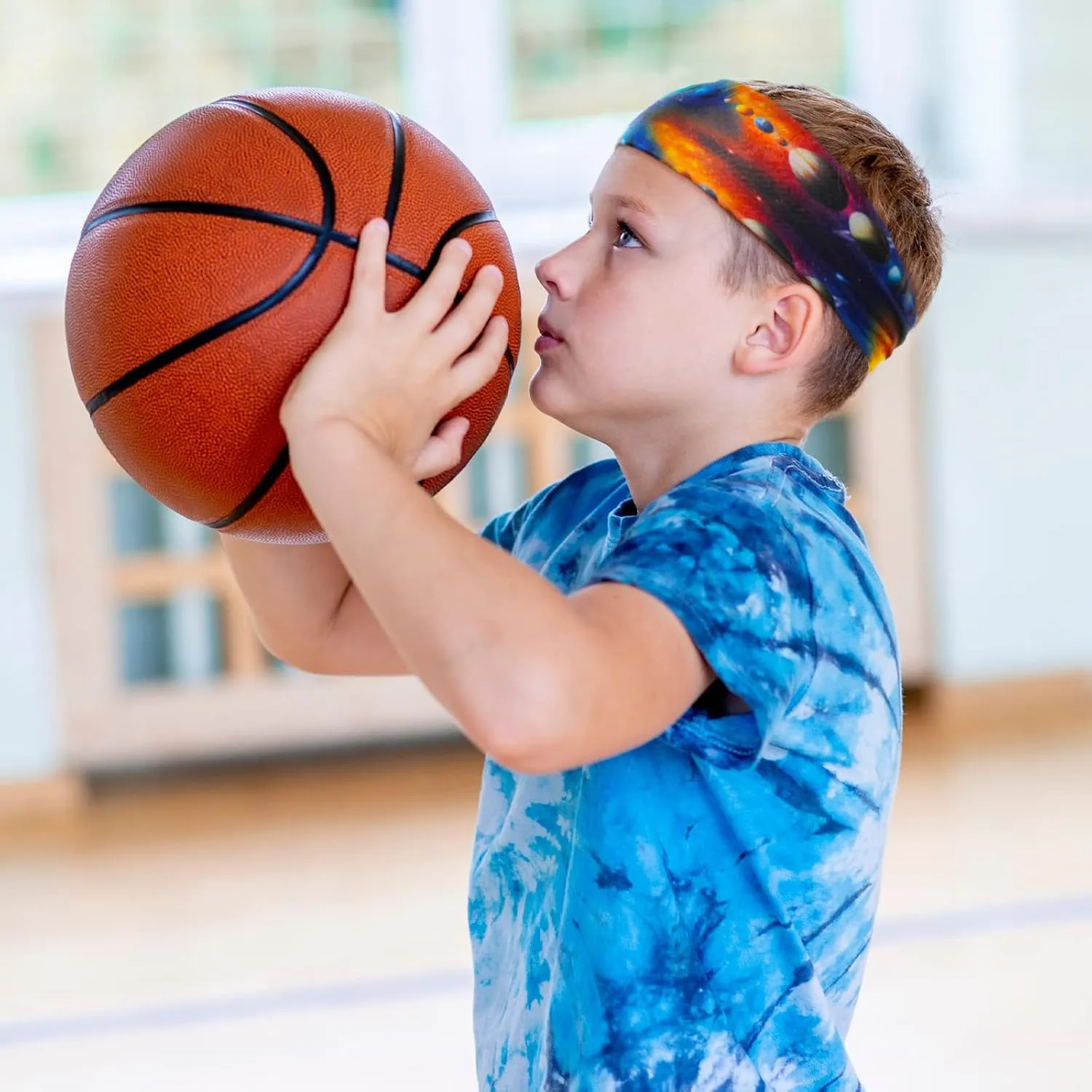12 Pieces Athletic Headbands for Sports - 16 Inch Soft Wicking Elastic Hairbands for Kids, Toddlers, Girls and Boys