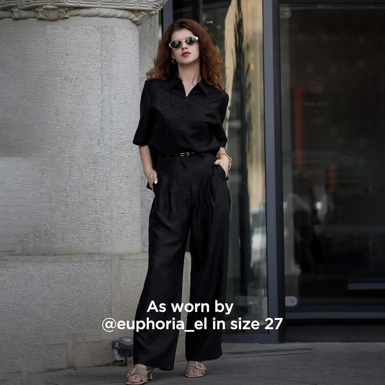 18 MM Xiang Yun Silk Palazzo Pants for Women Straight Loose Wide Leg Pants for Women Beach Vacation Summer with Pocket