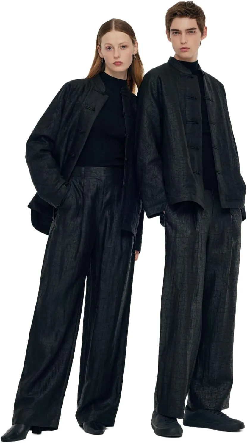 18 MM Xiang Yun Silk Palazzo Pants for Women Straight Loose Wide Leg Pants for Women Beach Vacation Summer with Pocket