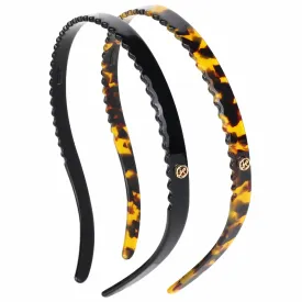 2 Pack Eyewear Headbands No Pressure,No Headache,Comfortable Hairbands for Womens Sisters Girls Gifts-Black,Tortoise