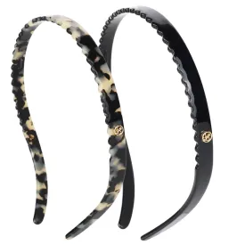 2 Pack Eyewear Headbands No Pressure,No Headache,Comfortable Headbands Hairbands for Womens Sisters Girls Gifts-Black,Amber