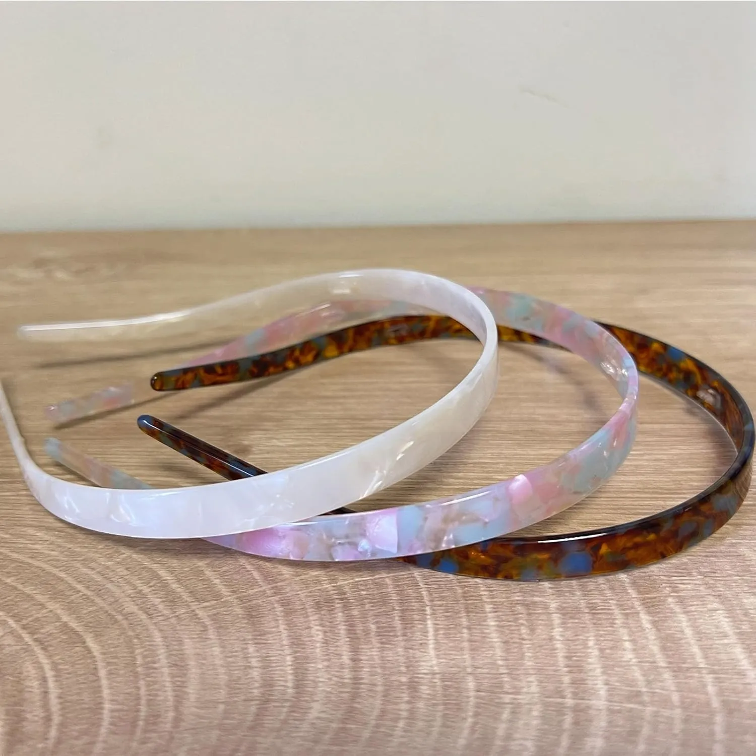 3 Pack Eyewear Headbands Comfortable Plain Hairbands for Women Designed for Glasses Wears Fashion Skinny Headbands(White,Purple,Brown)