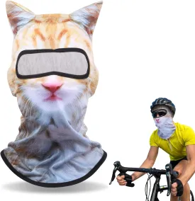 3D Cat Ski Mask Balaclava with Ears for Outdoor Activities Music Festivals Raves Halloween Party Cat Shiesty Face Cover Colorful