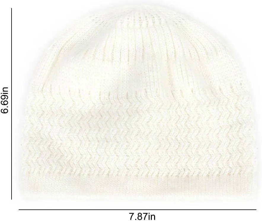 6 Pcs Knit Kufi Hats for Men Women Muslim Stretchy Skull Caps Cotton Helmet Liner Breathable Crochet Beanie Hat