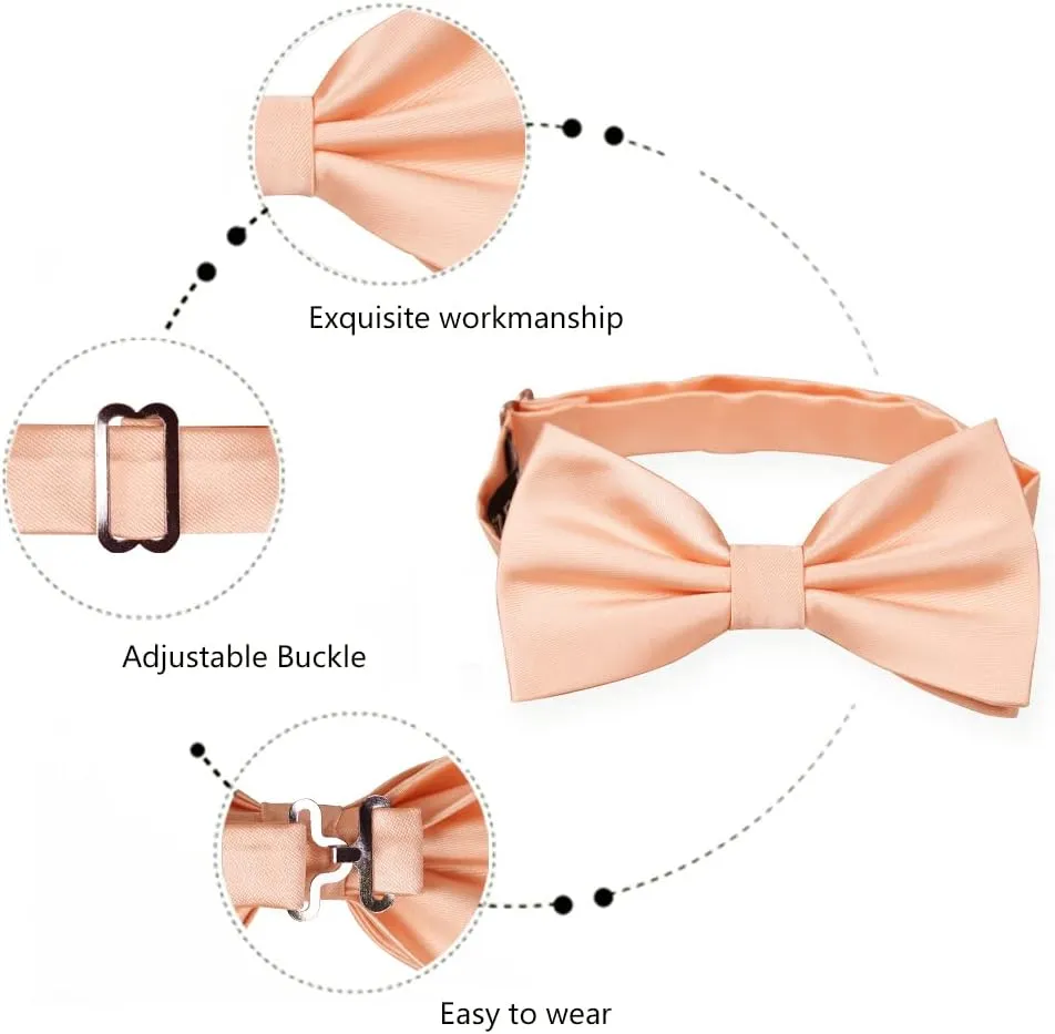 Alizeal Pre-tied Adjustable Bow Tie for Men Formal Solid Tuxedo Bow Tie