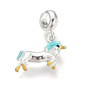 Alloy Enamel Unicorn Charm