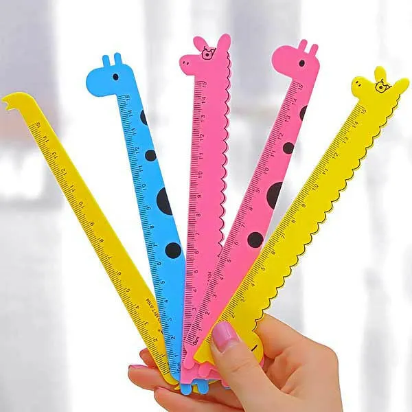 Animal Shaped Rulers, Llama, Giraffes Coloured Children Rulers