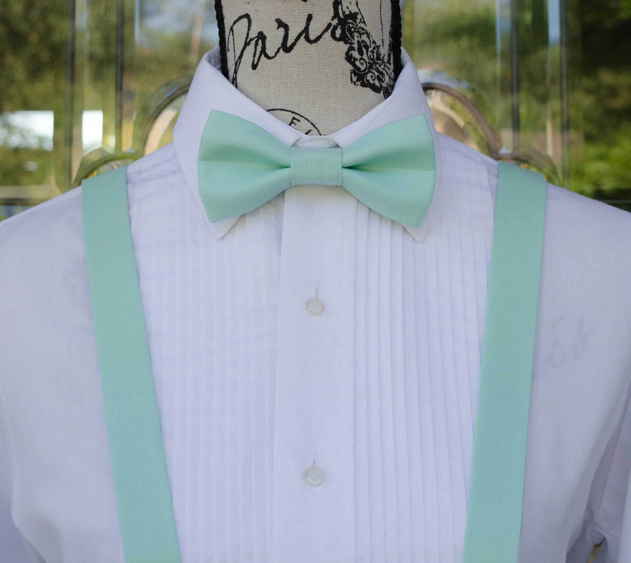 Aqua Bow Tie and/or Suspenders (34)