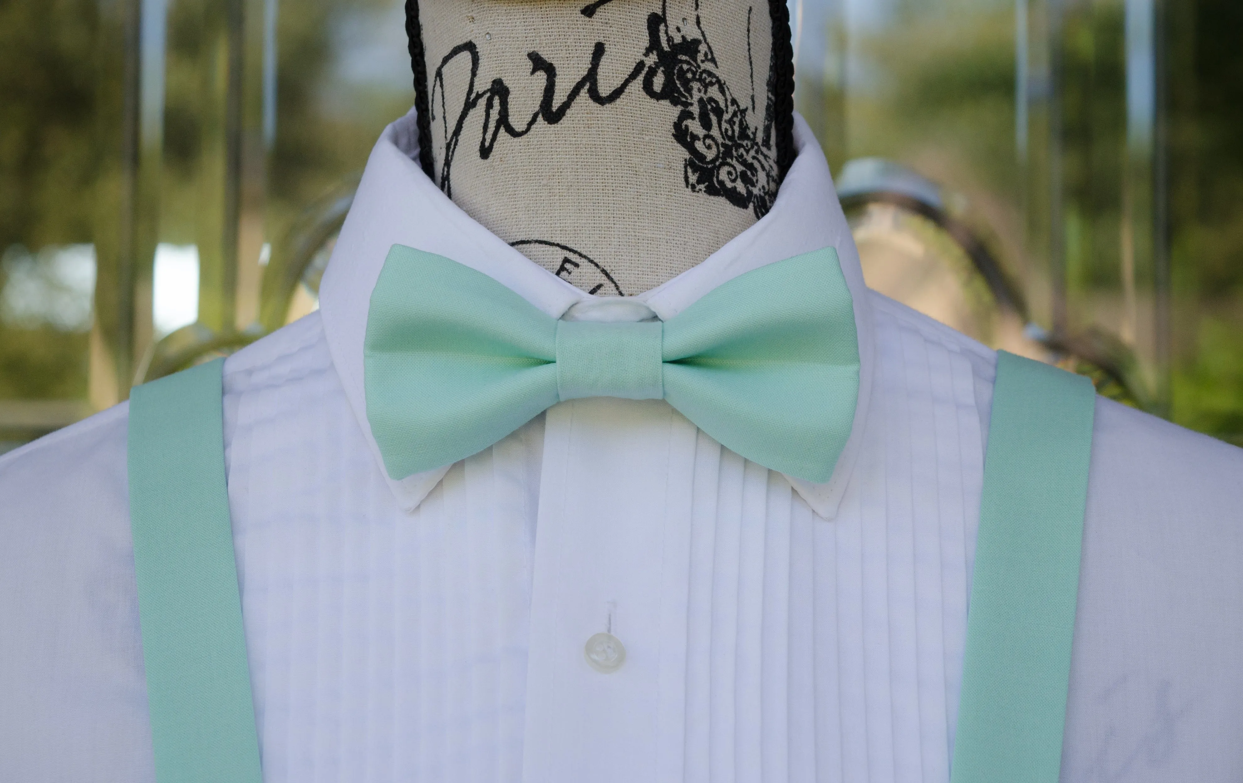 Aqua Bow Tie and/or Suspenders (34)