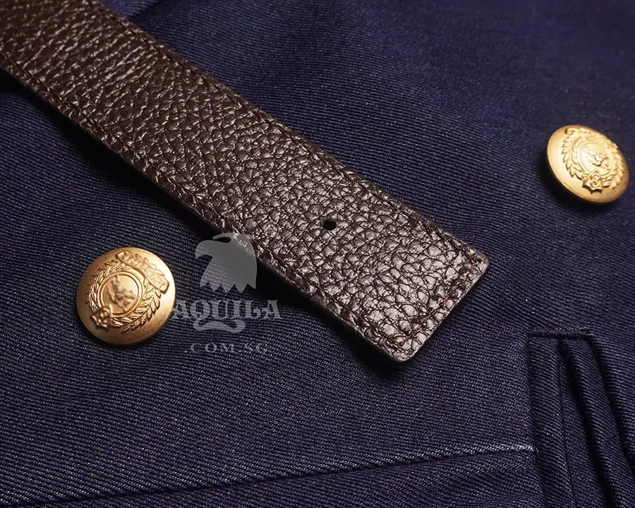 Aquila pebbled reversible leather replacement belt straps (for long pin buckles)