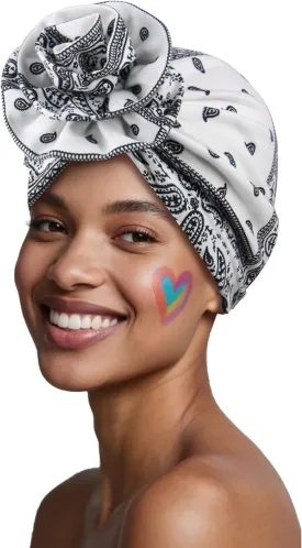 Babalet Turbans for Women Pre Tied 3D Flower Knot Head Wraps Paisley Headwear Cap Boho Fashion Beanie Cancer Chemo Bonnet