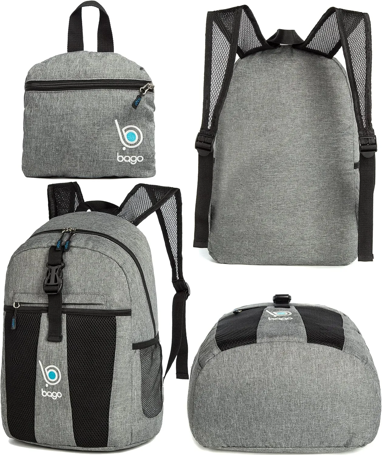 bago Lightweight Small Hiking Backpack for Women and Men - 25L Travel Day Pack - Foldable Hiking Daypack Ultralight for Camping Outdoor Sports - Day Bag Packable Backpack for Travel (SnowGray)