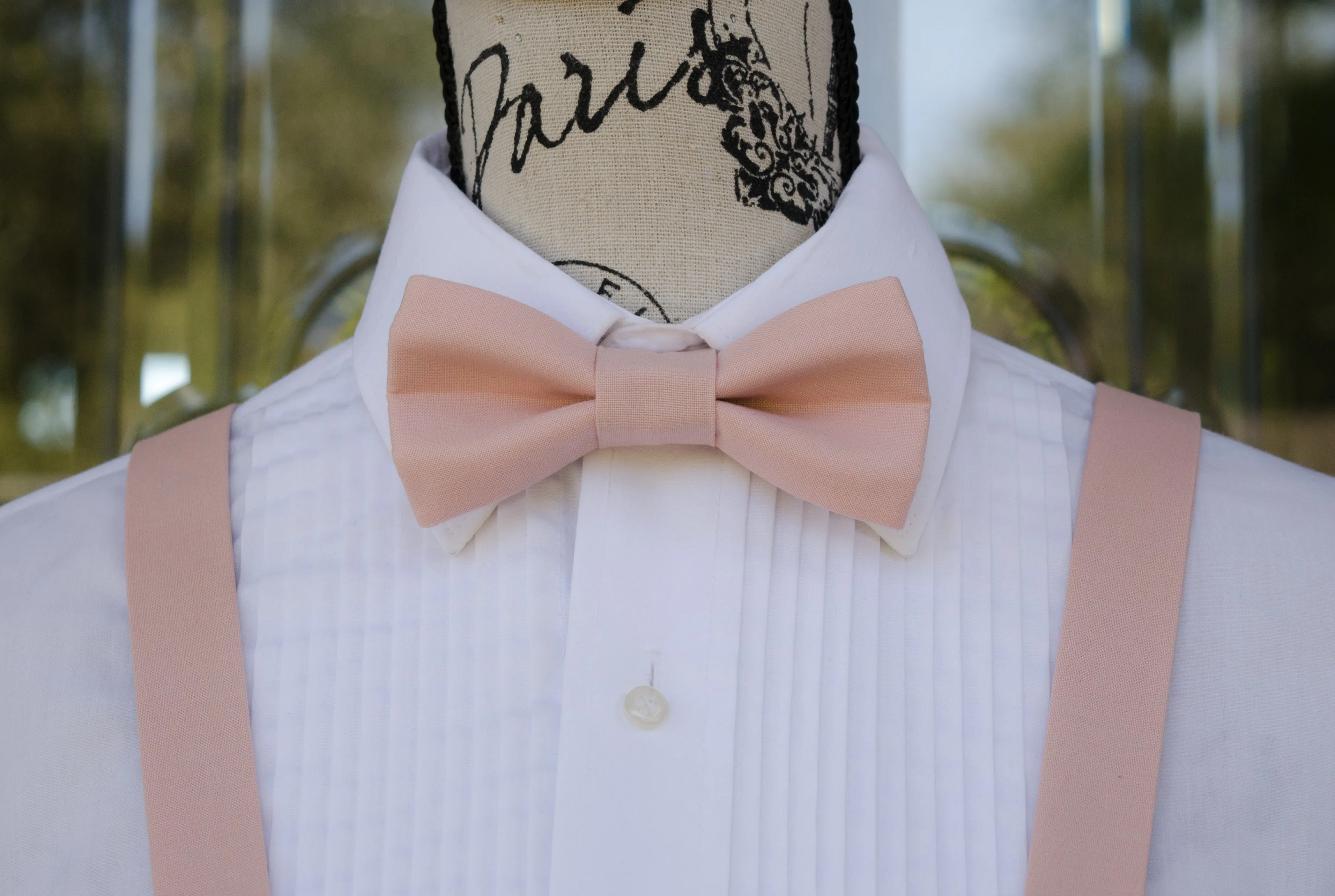Blush Pink Bow Tie and/or Suspenders (195)