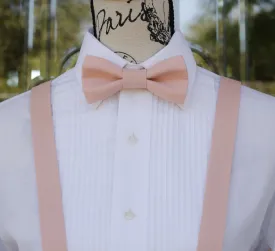 Blush Pink Bow Tie and/or Suspenders (195)