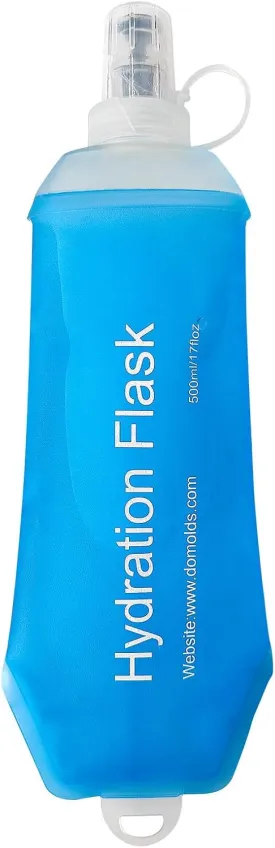 Buite 500ML Soft Flask, Portable TPU Soft Flask Running Bottles for Running Vest, Hydration Pack - Ideal for Hiking Cycling Climbing(Blue