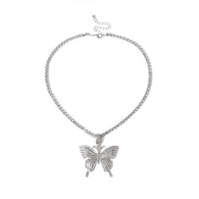 Butterfly Crystal Choker Necklace