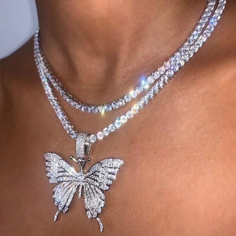 Butterfly Crystal Choker Necklace