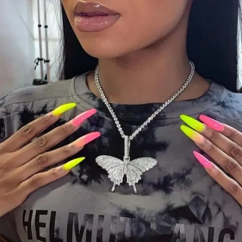 Butterfly Crystal Choker Necklace