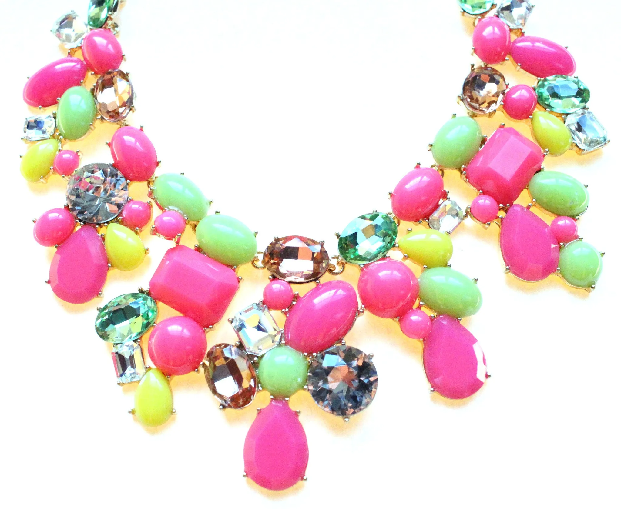 Candy Color Mix Statement Necklace- Neon