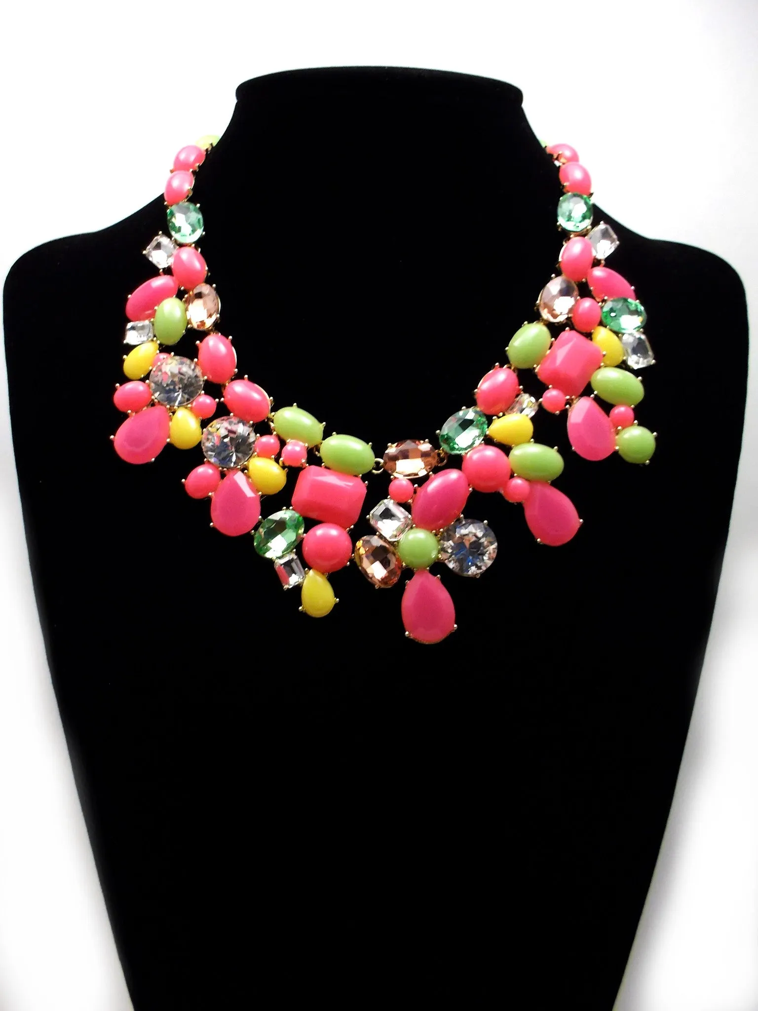 Candy Color Mix Statement Necklace- Neon