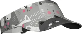 Cat Pattern Sport Sun Visor Hat Adjustable Empty Top Baseball Cap Outdoor Travel Beach Ball Caps for Women and Men