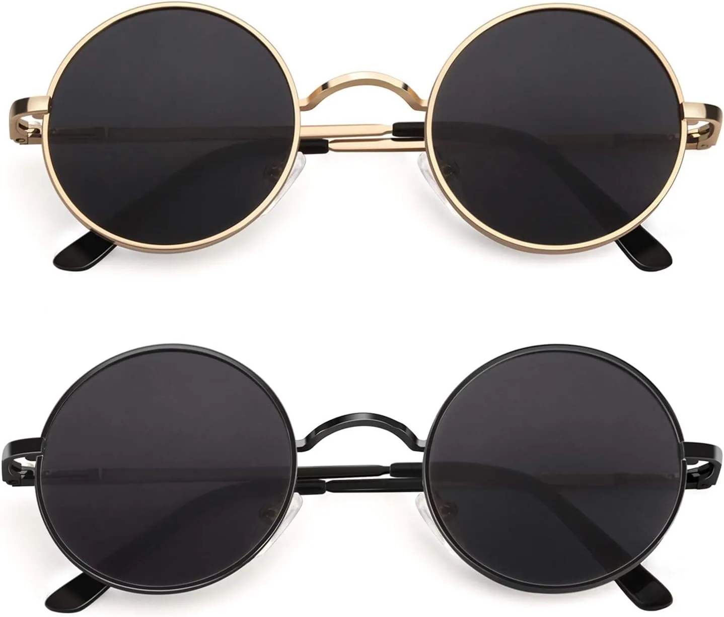 CGID Retro Round Polarized Sunglasses Mens Womens Circle Metal Hippie Shades UV400 Protection E01