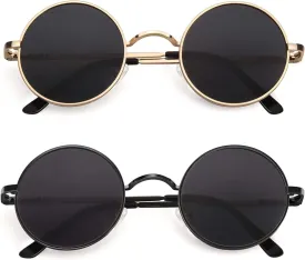 CGID Retro Round Polarized Sunglasses Mens Womens Circle Metal Hippie Shades UV400 Protection E01