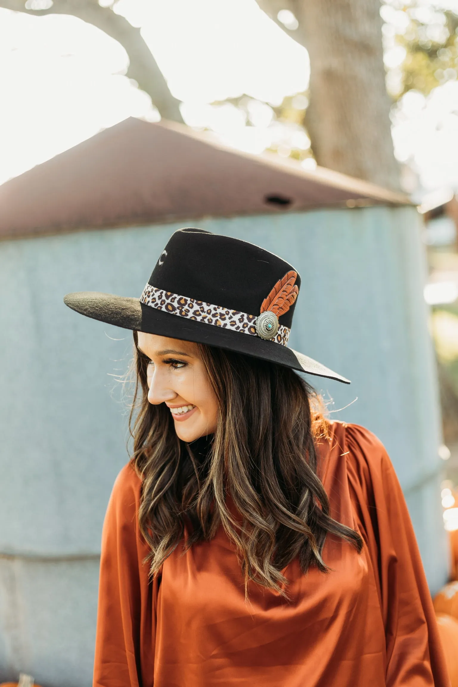 Charlie 1 Horse | Heatseeker Wool Felt Hat with Leopard Band in Black
