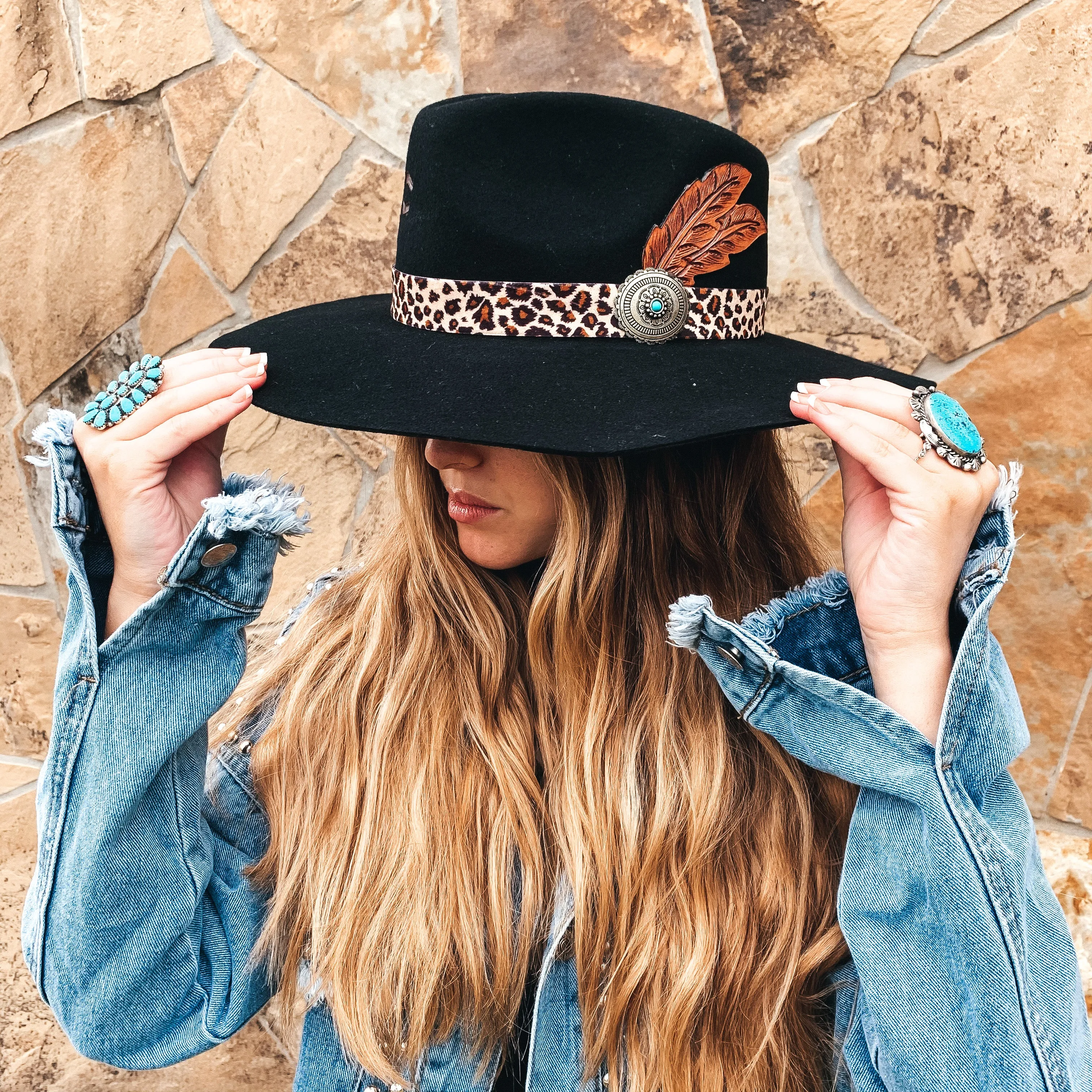 Charlie 1 Horse | Heatseeker Wool Felt Hat with Leopard Band in Black