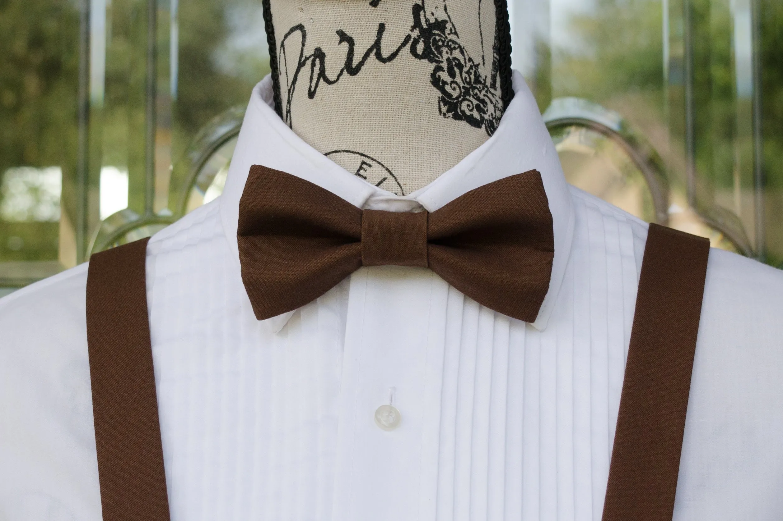 Chocolate Brown Bow Tie and/or Suspenders (71)