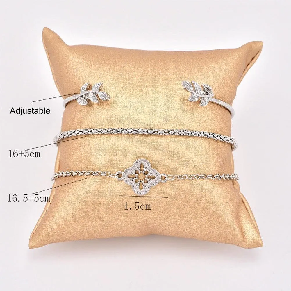 Crystal Infinity Shell Multi layer Chain Bracelet Women 3 Pcs Women