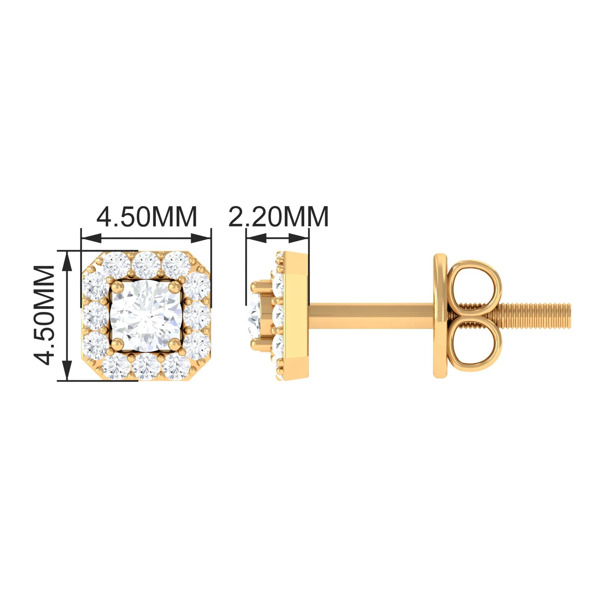 Cubic Zirconia Halo Stud Earrings