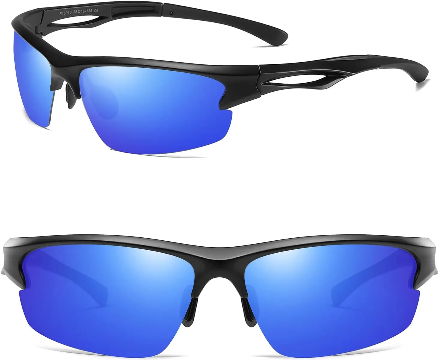 Cycling Sun Glasses Polarized Sports Sunglasses for Men,Wrap Around UV400 Protection for Fishing Driving