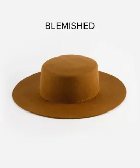 Dahlia Boater - Brown BLEMISHED