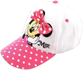 Disney Girls' Minnie Mouse Baseball Cap - 3D Bow Curved Brim Strap Back Hat (4-7)