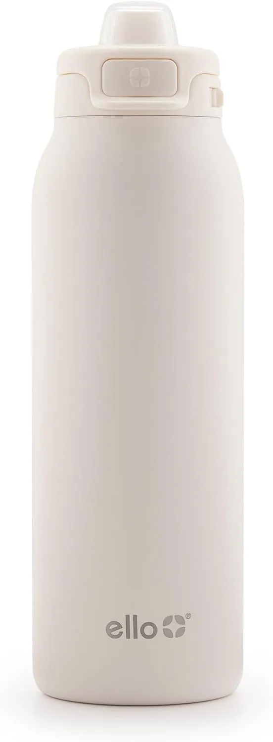 Ello Pop & Fill Stainless Steel Water Bottle with Quick Fill Technology, Double Walled Vacuum Insulated Metal, Leak Proof Locking Lid, Sip & Chug, BPA Free, Holiday Gift for Him Her, 22oz, 32oz, 40oz