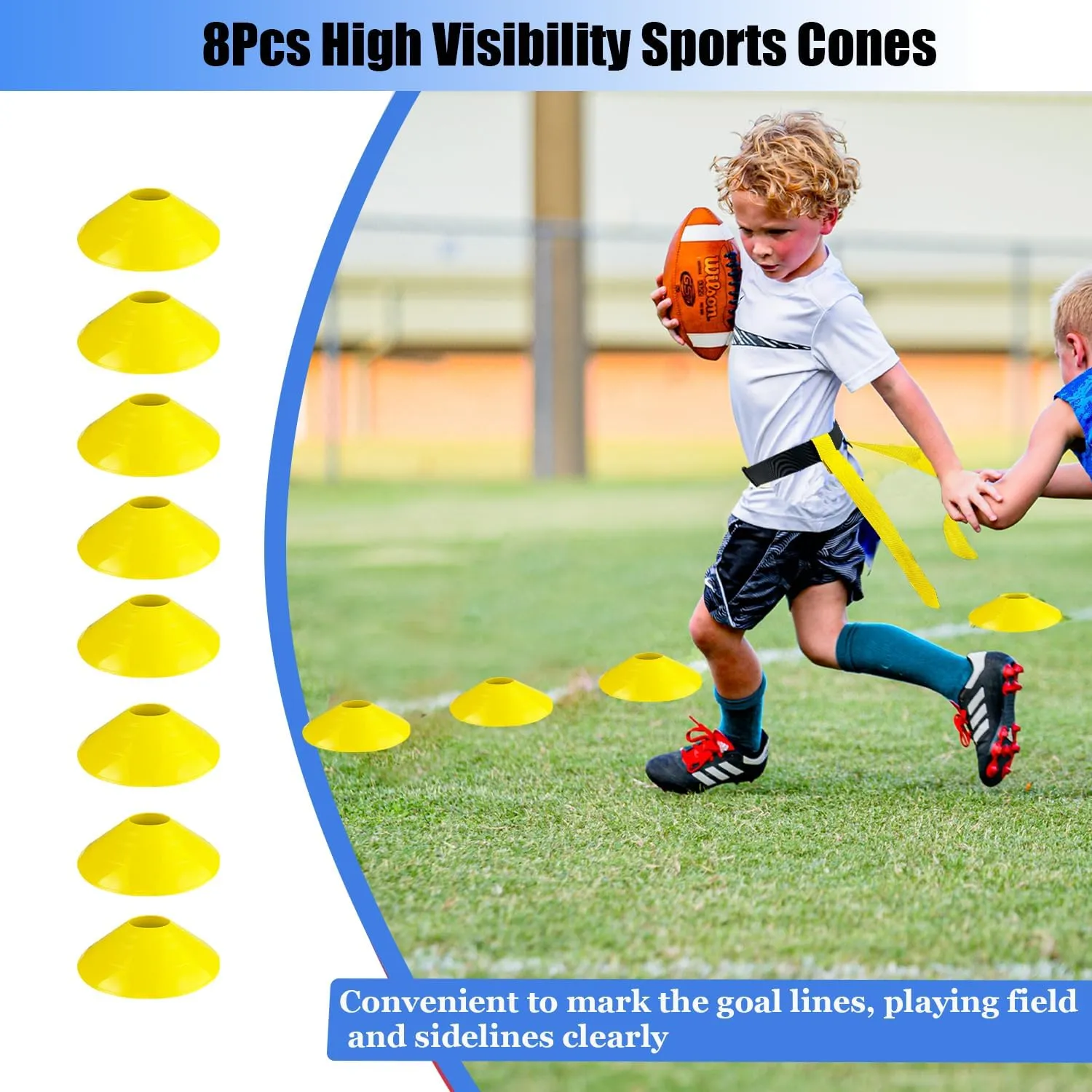 Flag Football Set, 8/14/28 Player Football Flags and Belts Set, Flag Football Belts for Youths, Adults