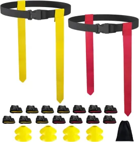 Flag Football Set, 8/14/28 Player Football Flags and Belts Set, Flag Football Belts for Youths, Adults