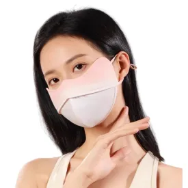 FlickerGlimmer Women Summer Sun Protection Face Mask Breathable Ice Silk Fabric UV Resistant Stylish Outdoor Wear High Aesthetic Value (Pink)