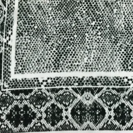 Green-Black-Ivory Border Frame Panel Printed Silk Crepe De Chine Fabric