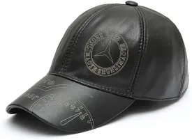 Gudessly Adjustable Men's Genuine Cowhide Leather Baseball Cap for Fall Winter Outdoor Sports Hat