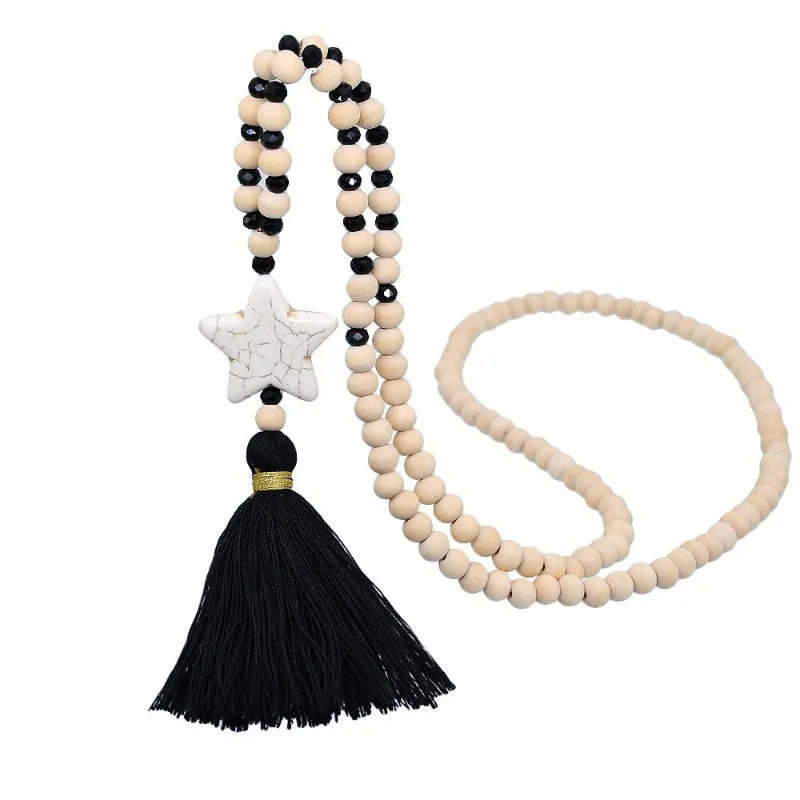 Handmade Long Tassel Beaded Statement Necklaces