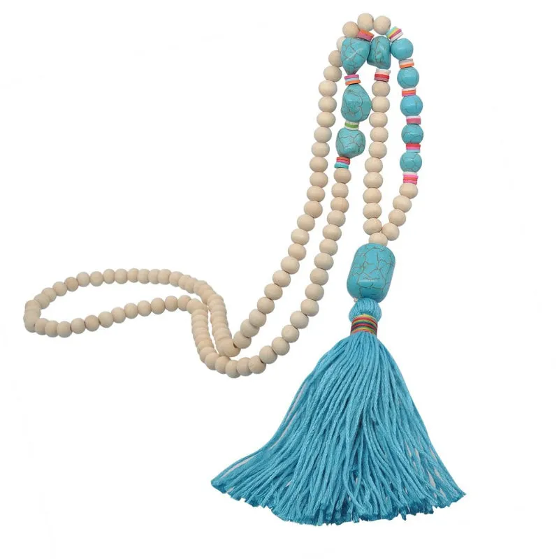 Handmade Long Tassel Beaded Statement Necklaces