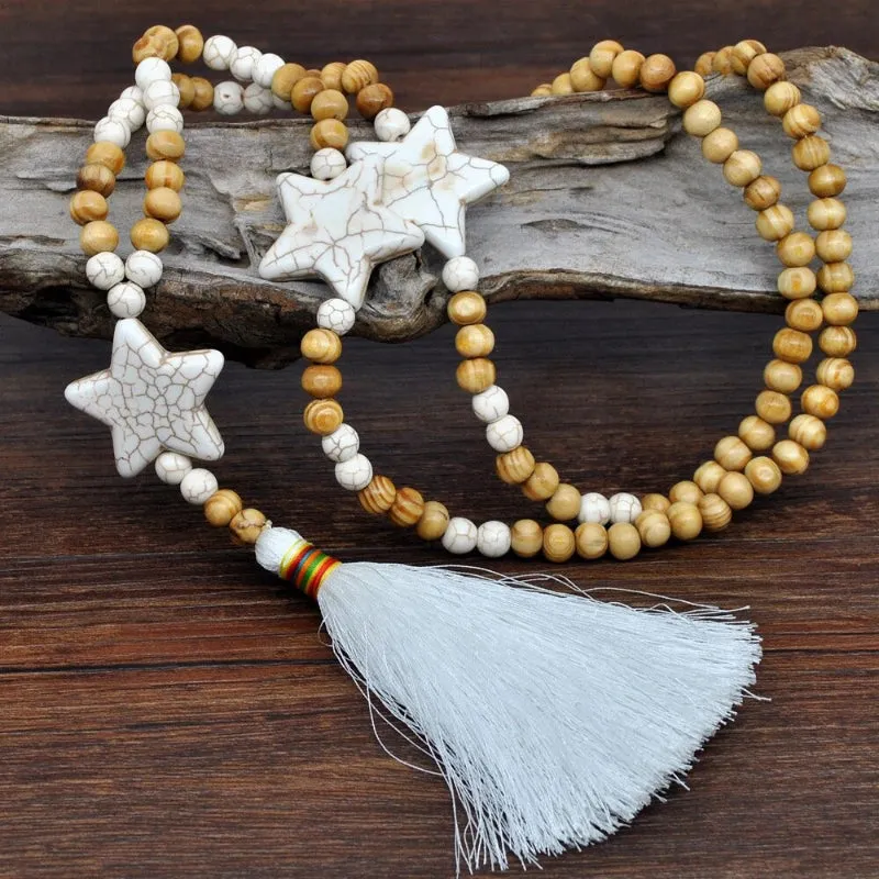 Handmade Long Tassel Beaded Statement Necklaces